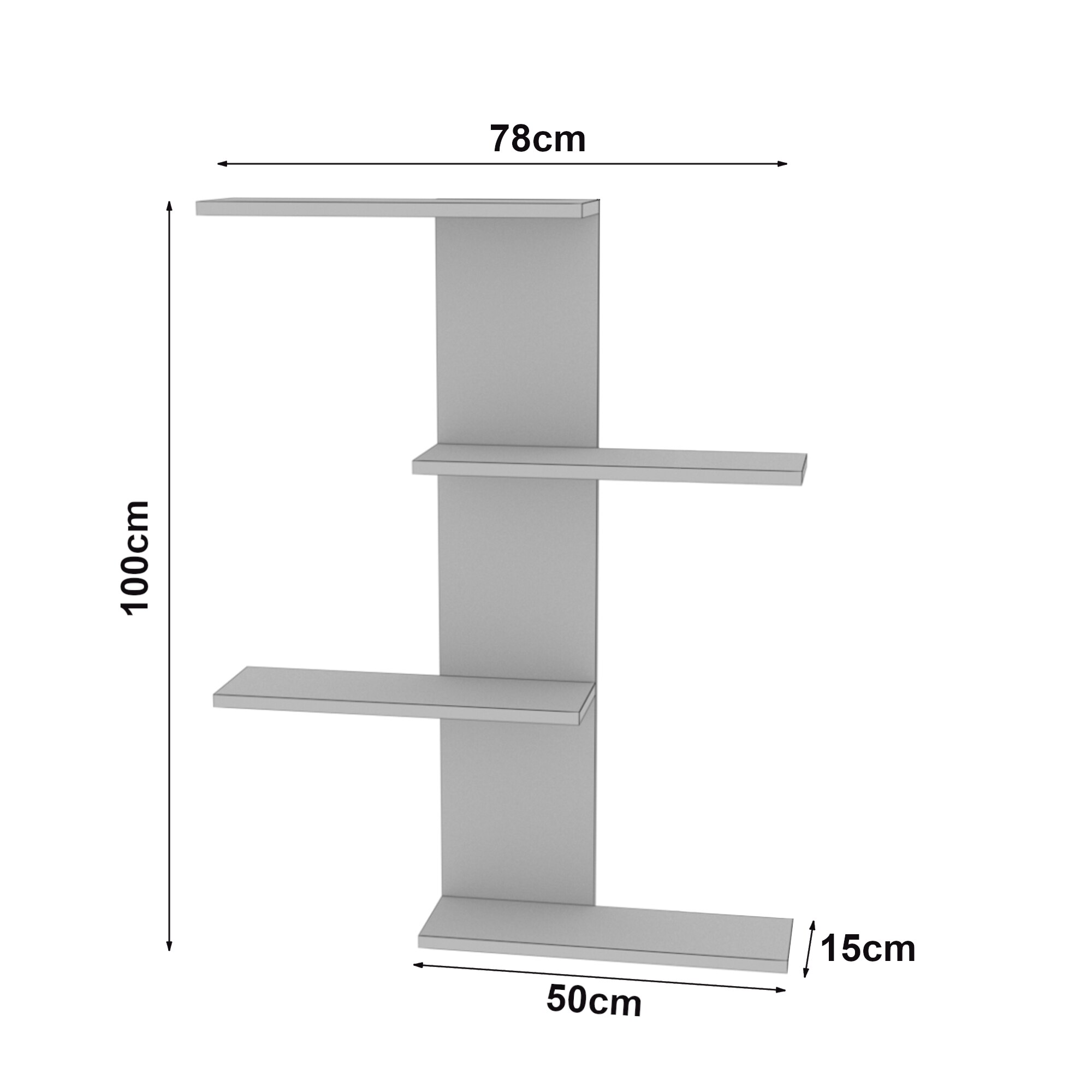 Raft En Casa PXTA 6313 Hammerfest 78 X 17 X 100 Cm Pal Galben Alb