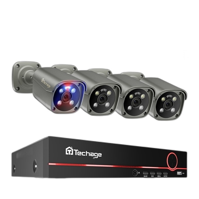 Sistem De Supraveghere Techage 4K Detectare Faciala H 265 8MP 1T