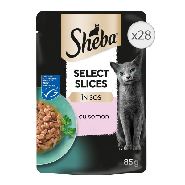 Hrana Umeda Pentru Pisici Sheba Select Slices Somon In Sos X G