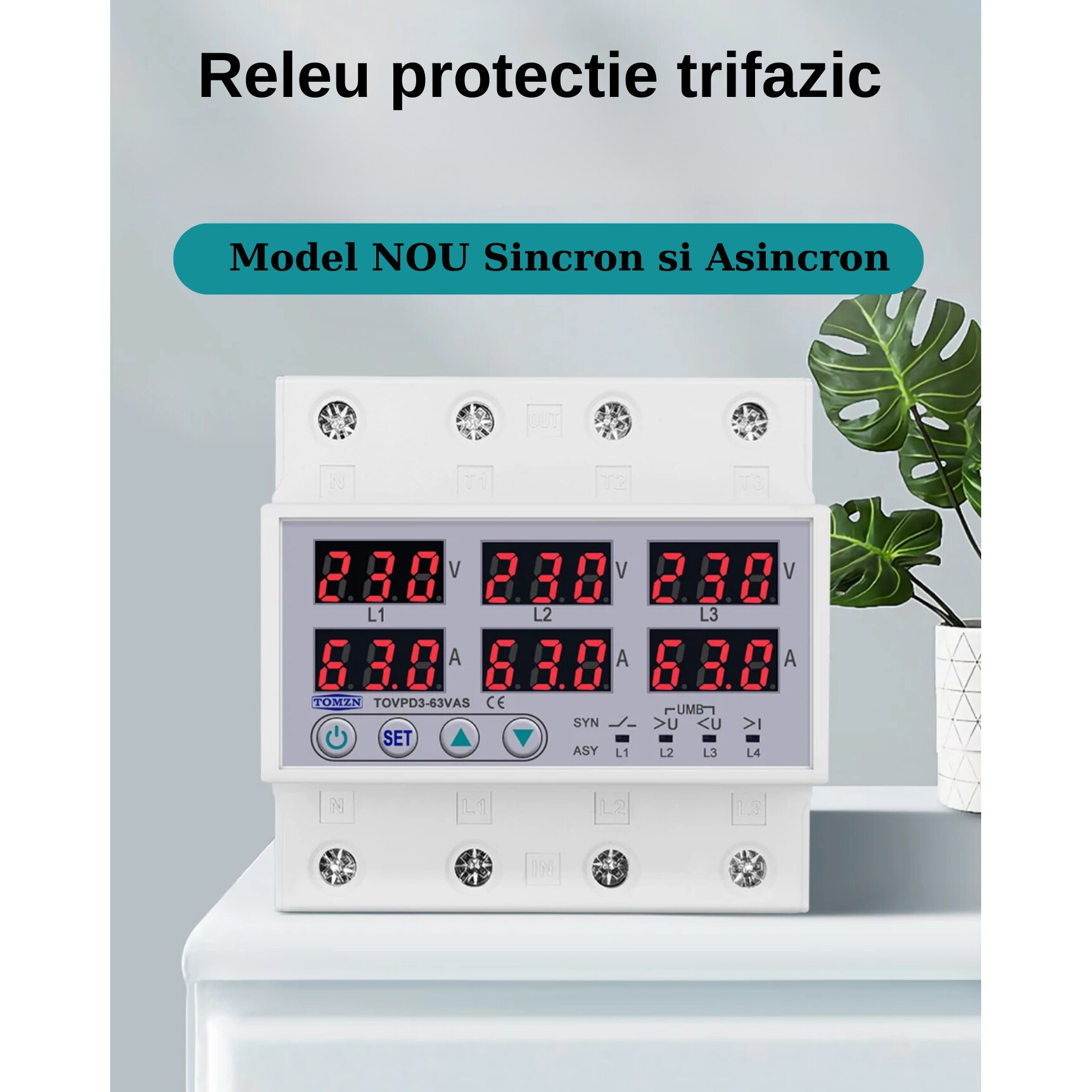 Releu Trifazat De Protectie Supratensiune Si Suprasarcina 380V Model