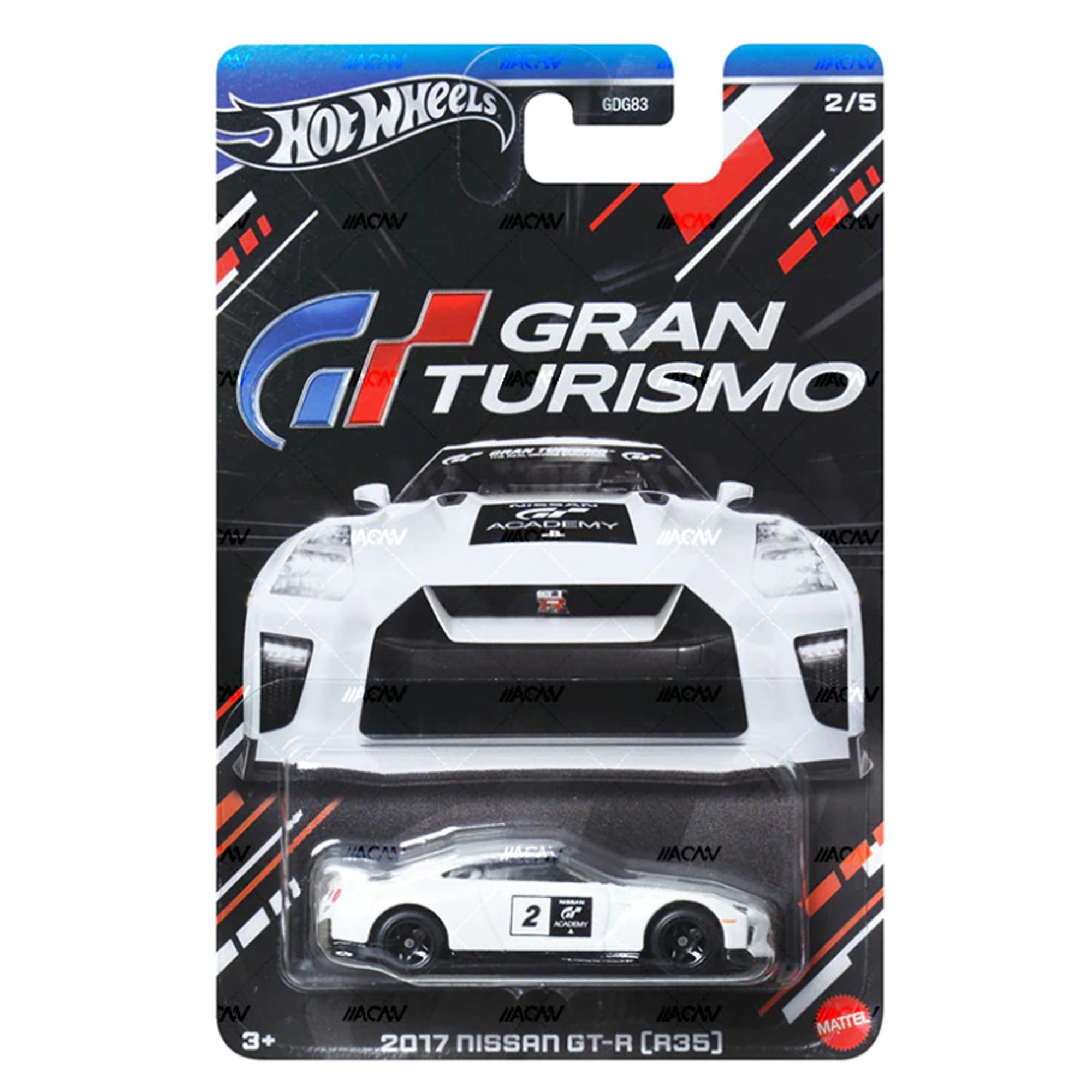 Masinuta Metalica Hot Wheels Gran Turismo Nissan Gt R Alb