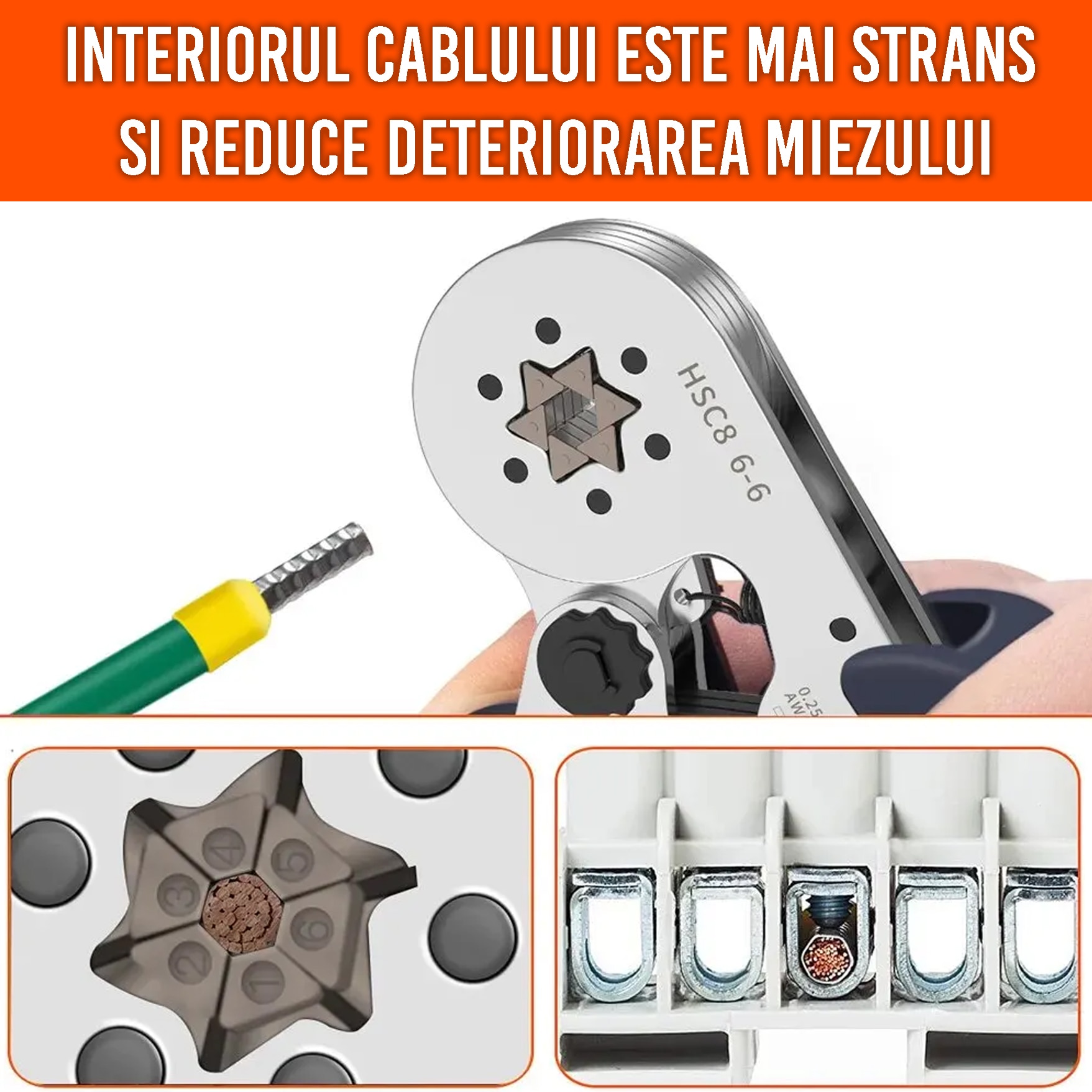 Cleste Sertizare Cabluri Electrice Auto Reglabil Hsc A Mm