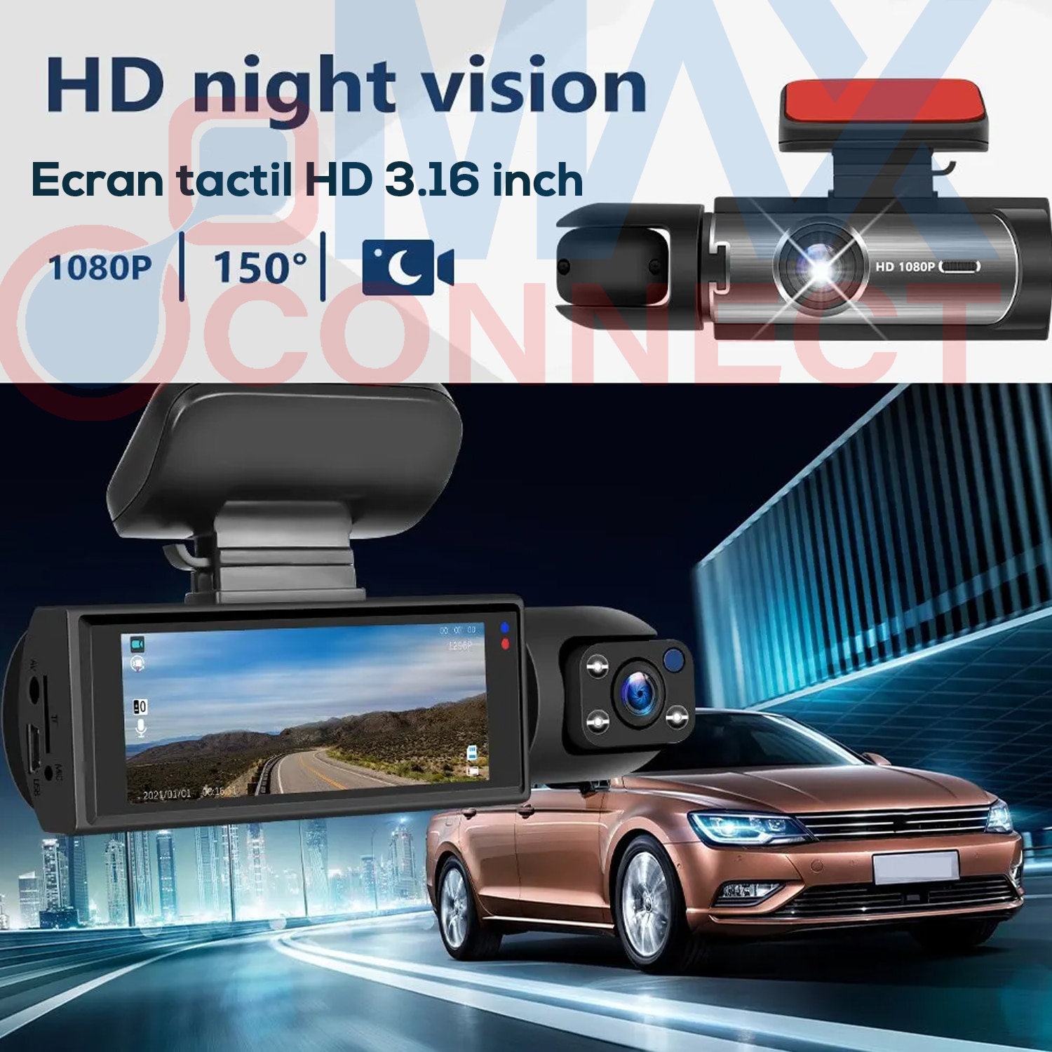 Camera Video Auto Dvr Duala Full Hd Rezolutie P Ecran Lcd Cu