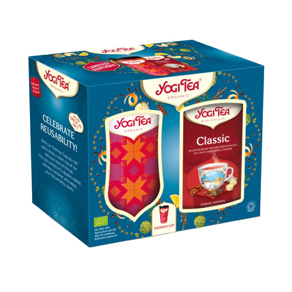 Set X Ceai Bio Clasic Yogi Tea Plicuri Ml Si Cana Termos