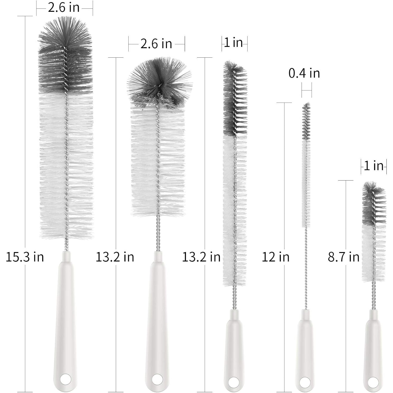 Set 5 Perii De Curatare Sticle MR SIGA Cu Suport De Depozitare