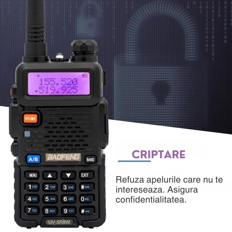 Statie Radio Portabila Baofeng Uv R W Putere Emisie W Dual Band