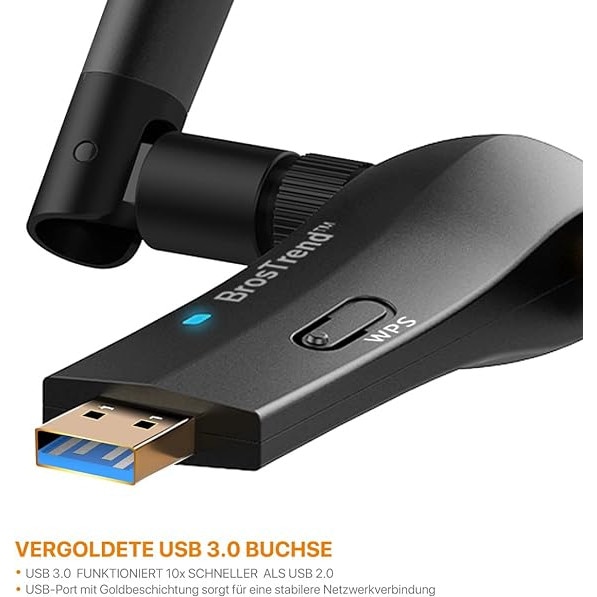 BrosTrend AC1200 USB WiFi Stick WiFi адаптер за лаптоп с Windows 11 10