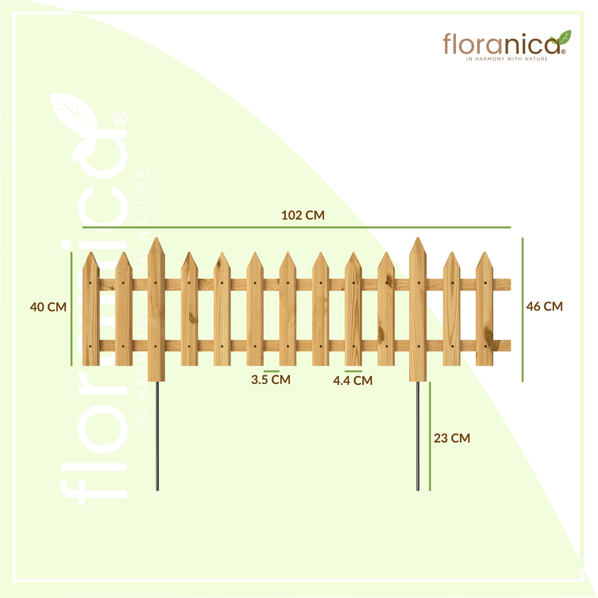 Gard Pentru Gradina Floranica Natural Inaltime 40 Cm Pin EMAG Ro