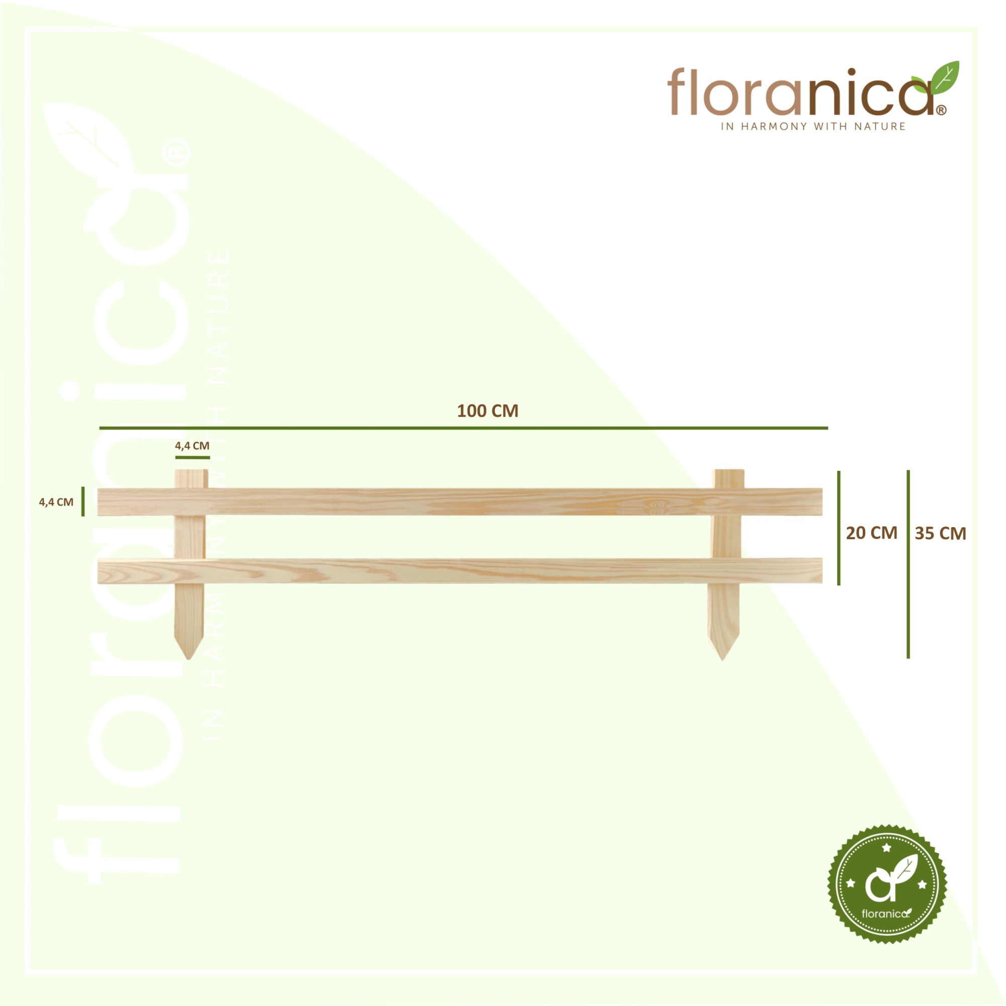 Gard De Lemn Floranica Farmer Neimpregnat Inaltime 20 Cm X 100 Cm