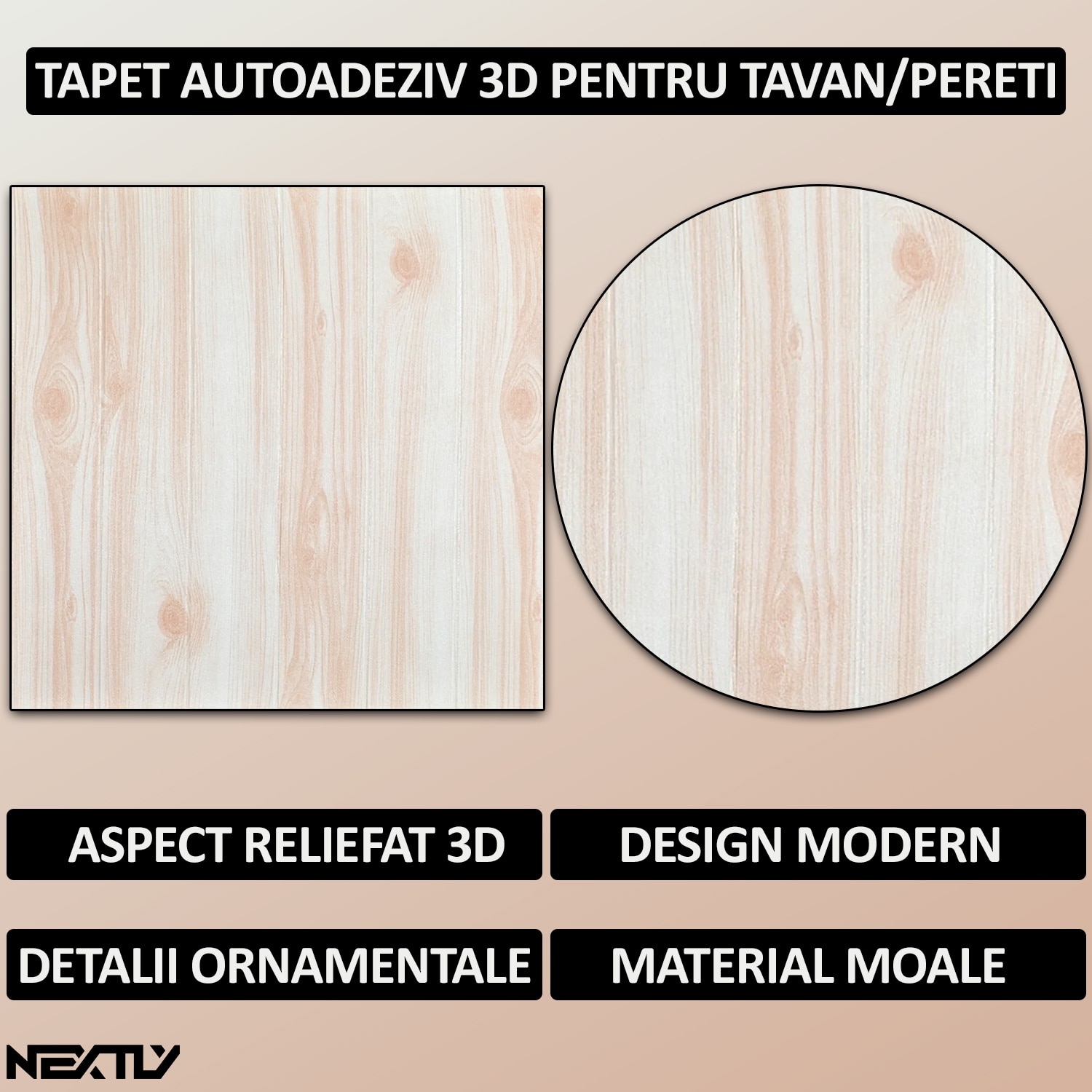 Set 10 X Tapet Autoadeziv 3D NEXTLY Pentru Perete Sau Tavan Design