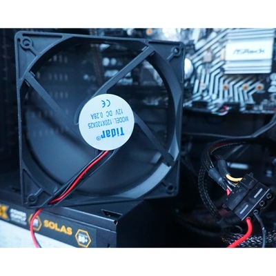 OEM PC hűtő ventilátor, 12V, 120x120x25mm, fekete 