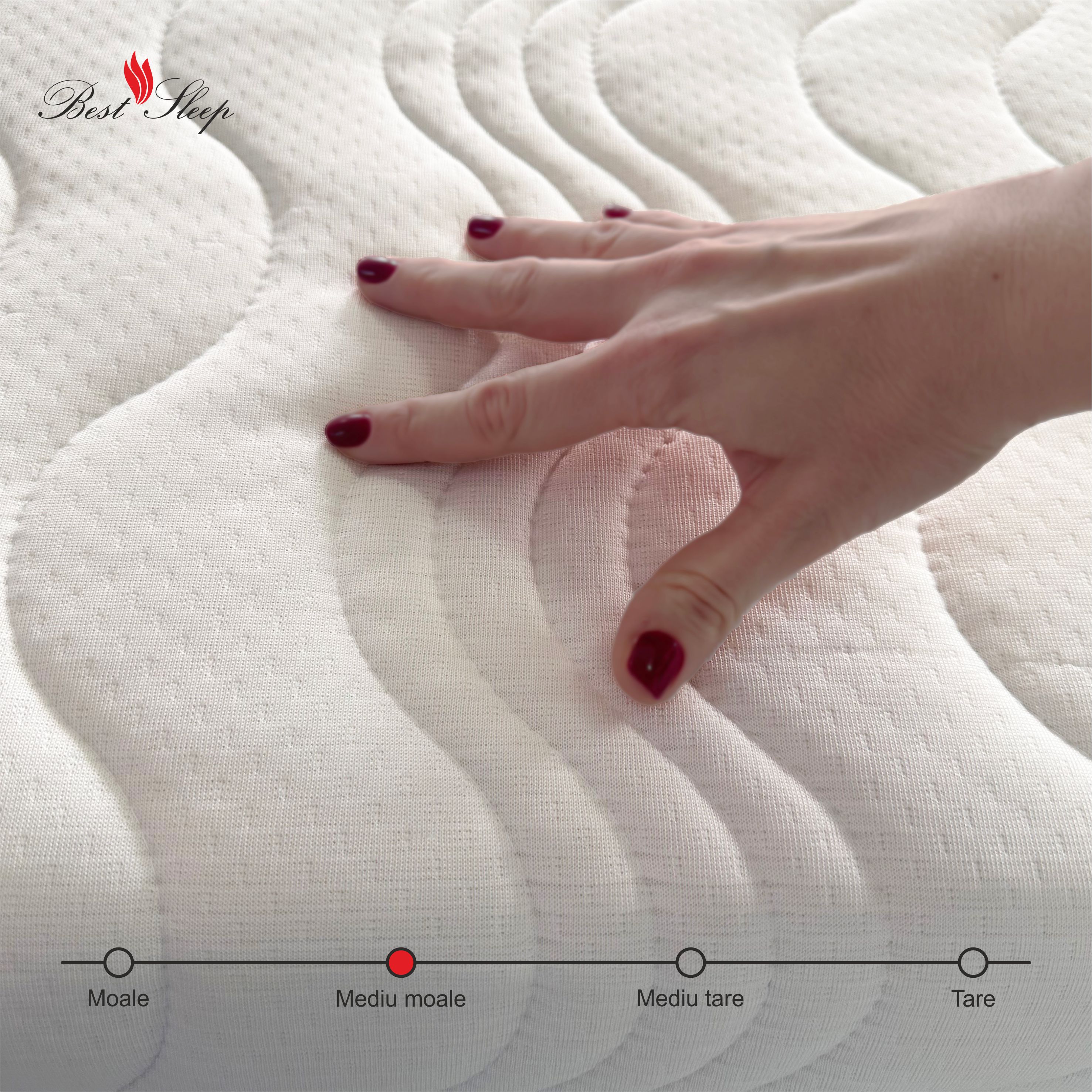 Saltea ortopedica BEST SLEEP Waves, 160x200x25cm, spuma poliuretanica cu memorie 4 cm, 7 zone de confort, hipoalergenica, reversibila, fermitate medie 5 res cebfea1331bb390258ea8006a656c189
