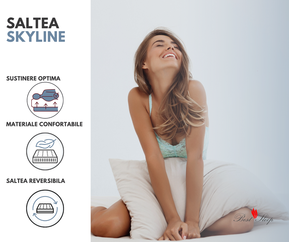 Saltea Ortopedica, Best Sleep, Skyline 160X200x30 cm, spuma poliuretanica si arcuri ambalate individual, fermitate medie 1 res acd16b31e8756c2d48d26a6db419892d