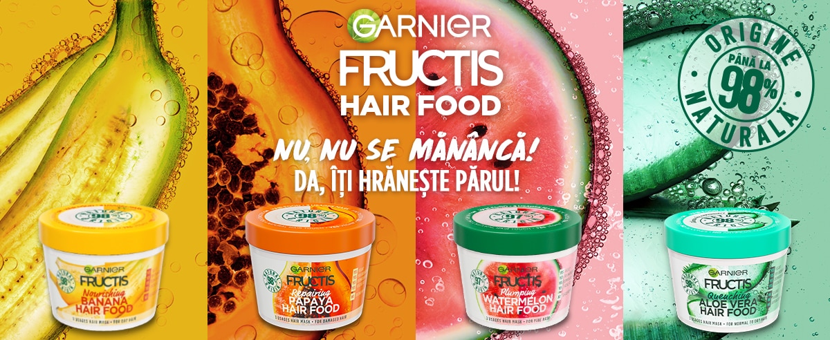 Masca pentru Fructis Hair Food Banana, pentru parul 390 ml -