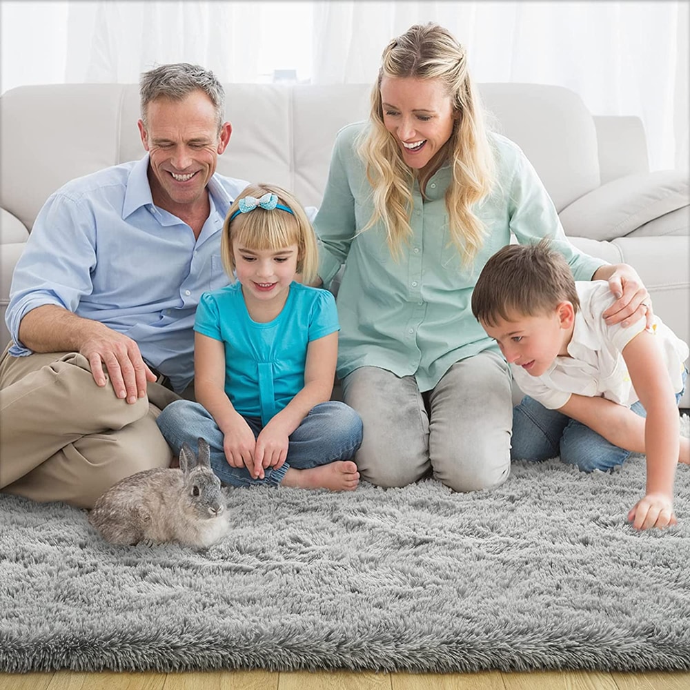 Covor pufos, moale, compatibil multiple spatii si stiluri, grosime 4cm,120cm x 160cm, Gri 1 res 1796add922bcc668774958e7fcfd7eba