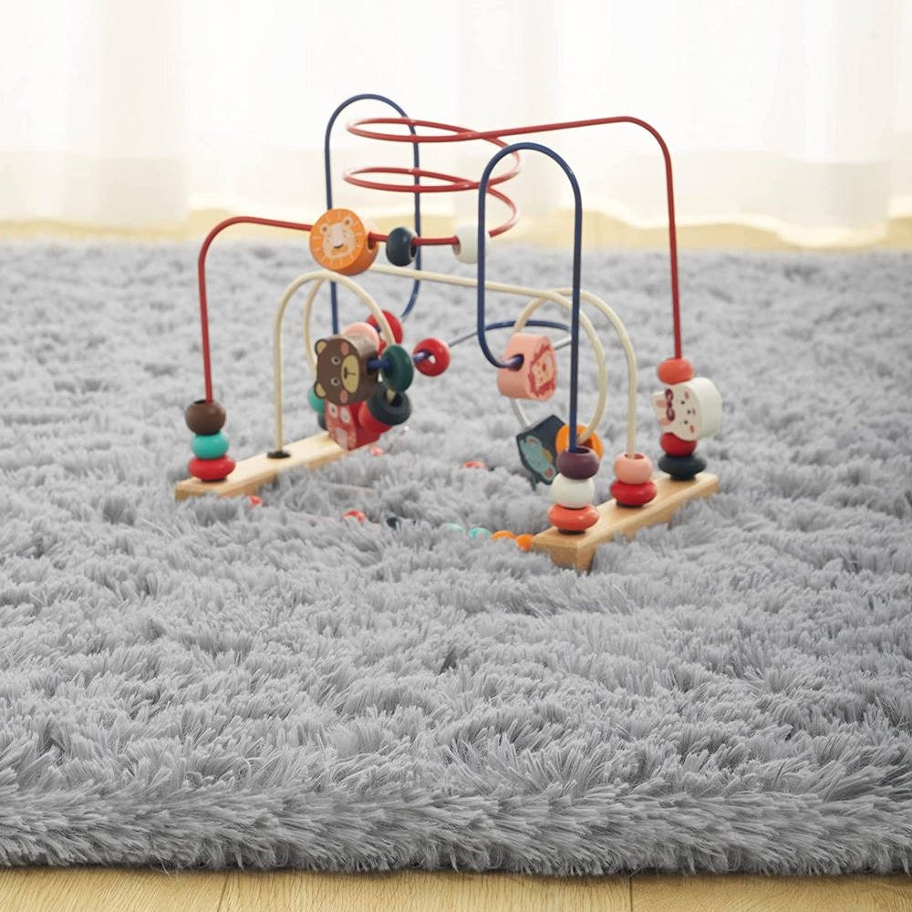 Covor pufos, moale, compatibil multiple spatii si stiluri, grosime 4cm,120cm x 160cm, Gri 5 res d7d2e34d9392eda5483abab6b0e6ee45