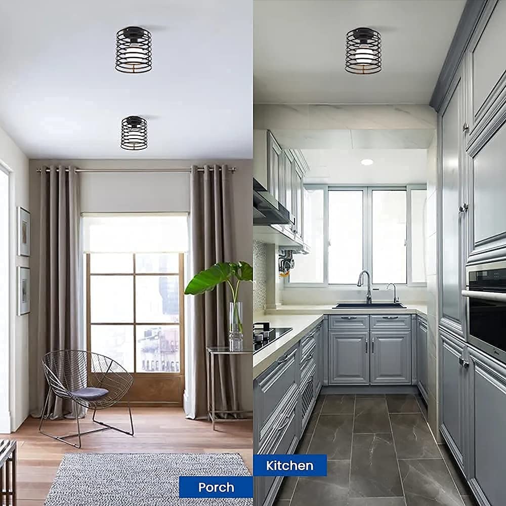 Lustra cu aspect rustic, E27, 16X18cm, Negru 5 res c4c73ceb6e66c3722f6b77aad636afe7