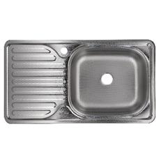 Pachet chiuveta bucatarie + baterie Freddo SET7002D, cuva dreapta, inox, 760x420 mm, adancime cuva 160mm, Sifon Q32 preaplin 1 res 386f26c26865bba8a3912bff1254e0bd