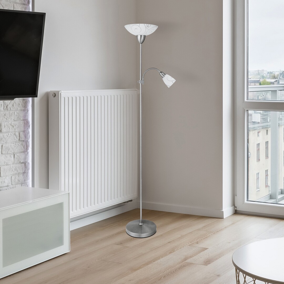 Lampadar cu brat Rabalux Harmony, halogen, dimabil, H178cm, crom 1 res 3a9c91b3a273fda19d4f1c091355884b