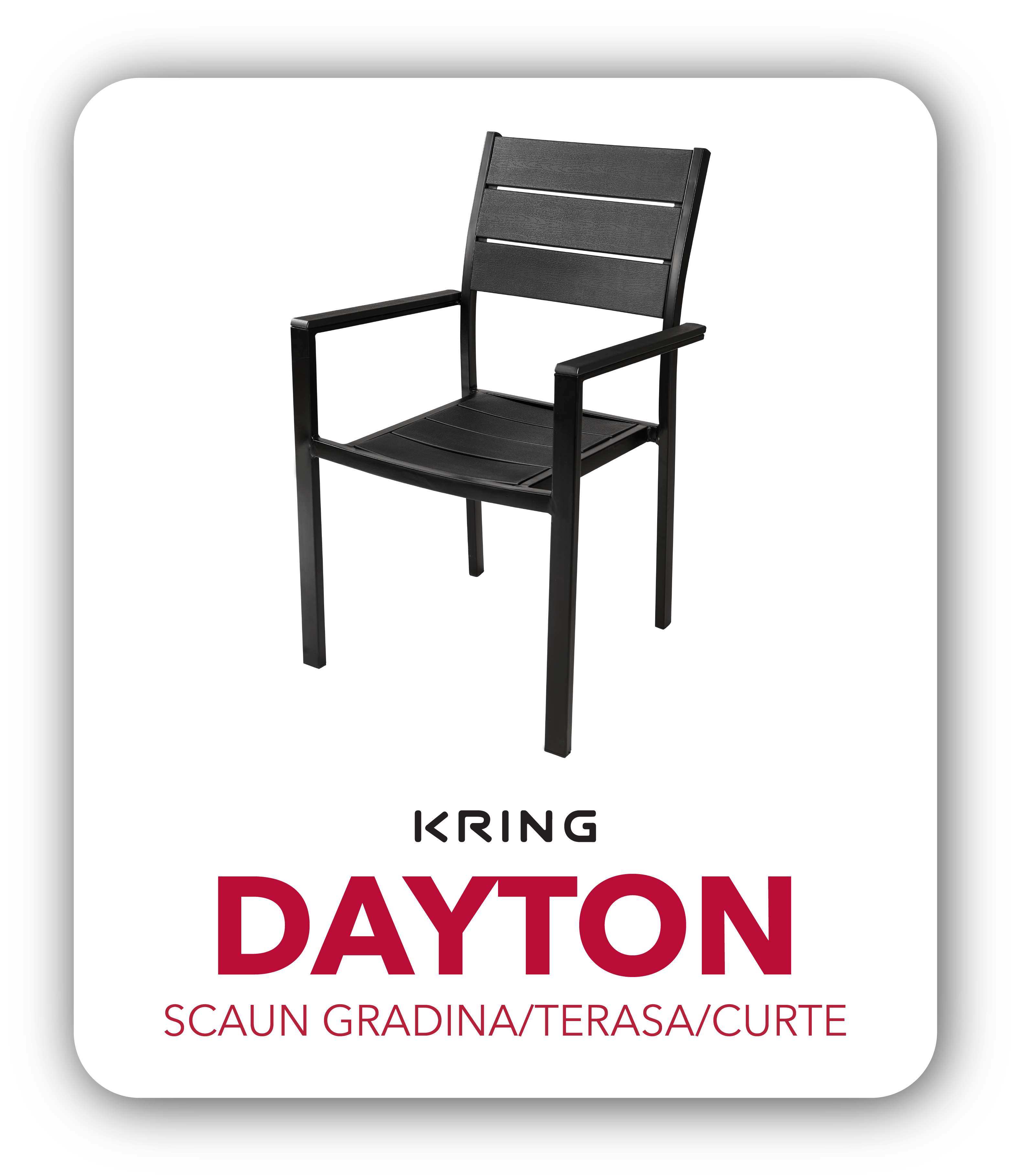 Scaun gradina/terasa/curte, Kring Dayton, 62x55x88, metal/plastic, culoare negru 1 res 6c29811326abceef53ab824b8653c755