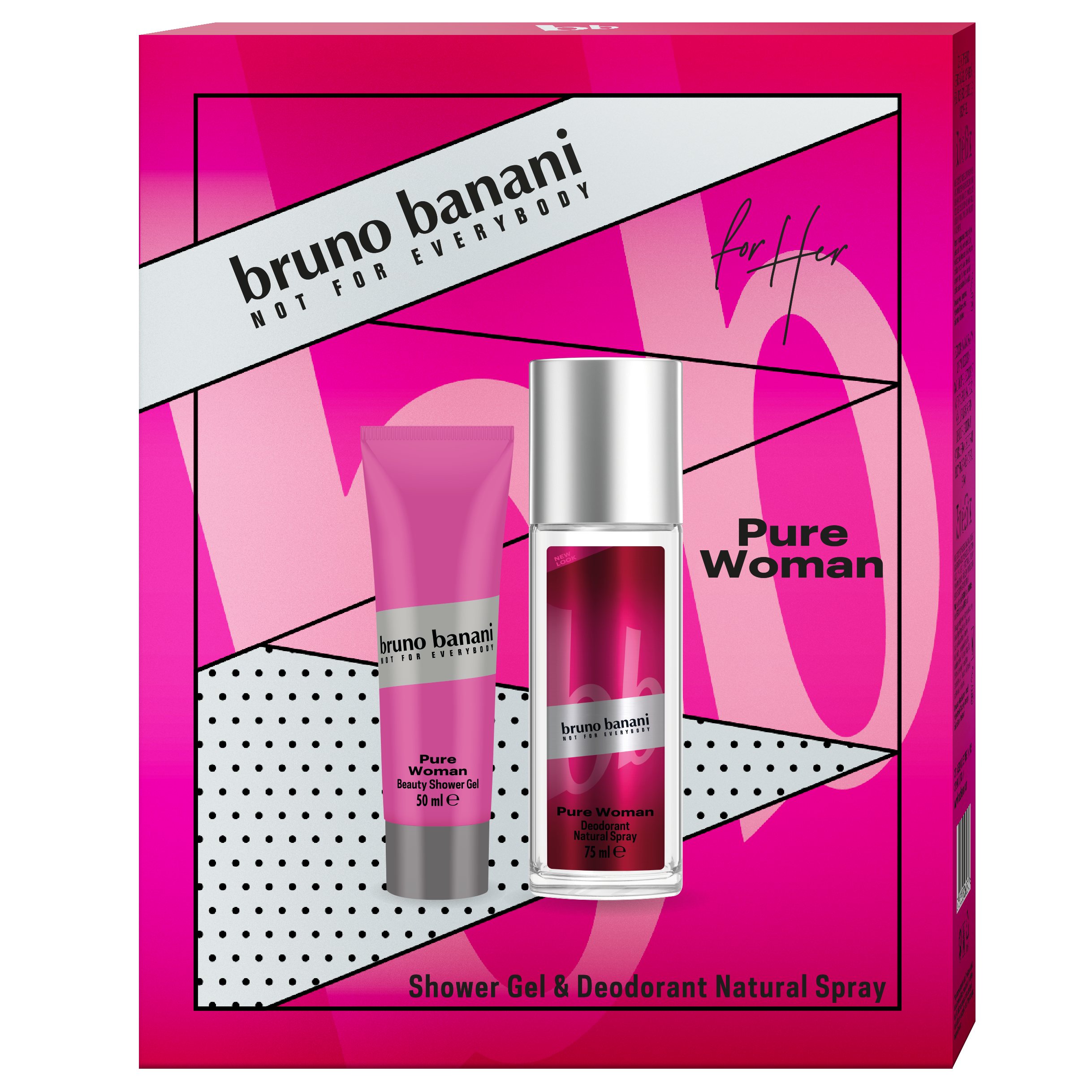 Bruno Banani natural női Woman tusfürdő 250 spray ml deodorant Pure ml+ 75
