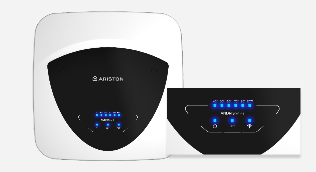 Boiler electric Ariston Andris Elite WiFi 15U/5 EU, 15l, 1200W, butoane soft touch, control vocal, clasa energetica A, Montare sub chiuveta, 360x360x298mm, Alb 2 res 6cb8c9a29056776c920472d6dc6bac39