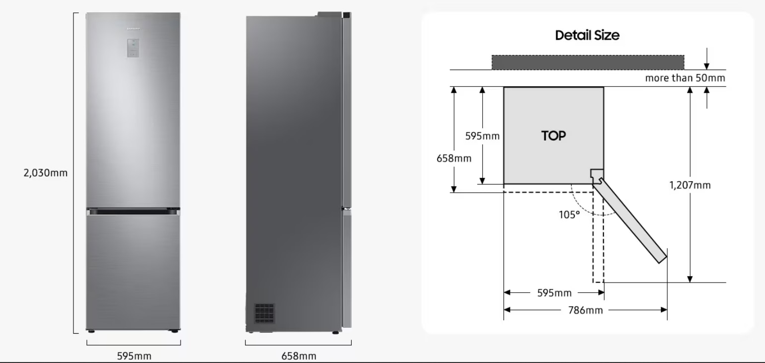 Combina Frigorifica SAMSUNG, 390L, No Frost, H 203 cm, Clasa D, All-Around Cooling, Inox, RB38C602DSA/EF 11 res c10713ab1978ca0c9172286116ee30f5
