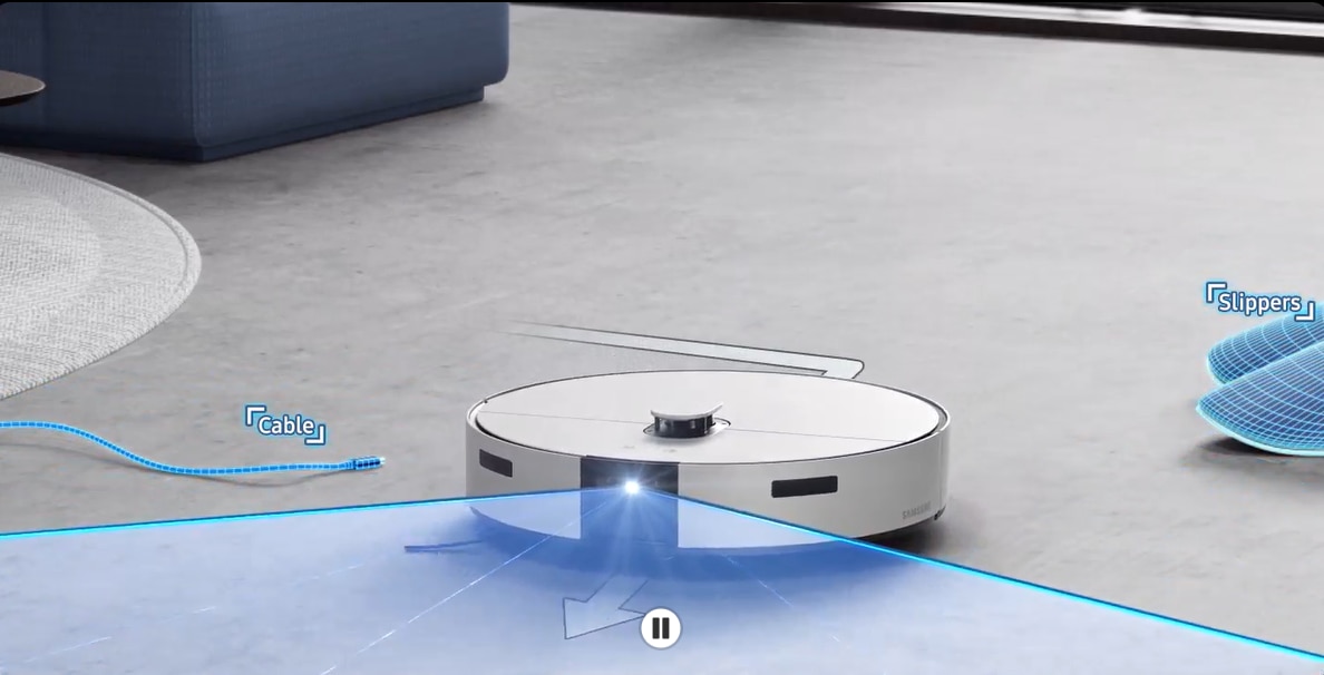 Robot de aspirare Samsung BESPOKE Jet BOT Combo™ AI Steam VR7MD97714G/GE, Mop rotativ, Autocuratare lavete, Recunoastere obiecte AI si suprafete, LiDar , Senzor 3D, Monitorizare Video, Statie de colectare Clean Station, putere de aspirare 6000Pa, Grej 4 res a23b99af7a0d6a549721d5d433b2a561