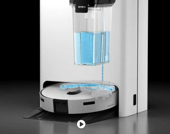Robot de aspirare Samsung BESPOKE Jet BOT Combo™ AI Steam VR7MD97714G/GE, Mop rotativ, Autocuratare lavete, Recunoastere obiecte AI si suprafete, LiDar , Senzor 3D, Monitorizare Video, Statie de colectare Clean Station, putere de aspirare 6000Pa, Grej 15 res f634493b4e2d444ddff3a28e93259aea