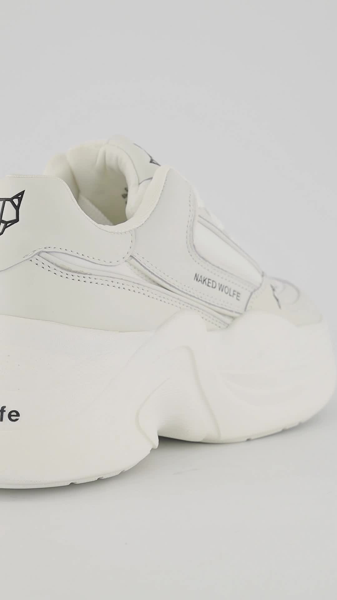 NAKED WOLFE, Pantofi sport wedge din piele Temple, Alb, 38 - eMAG.ro