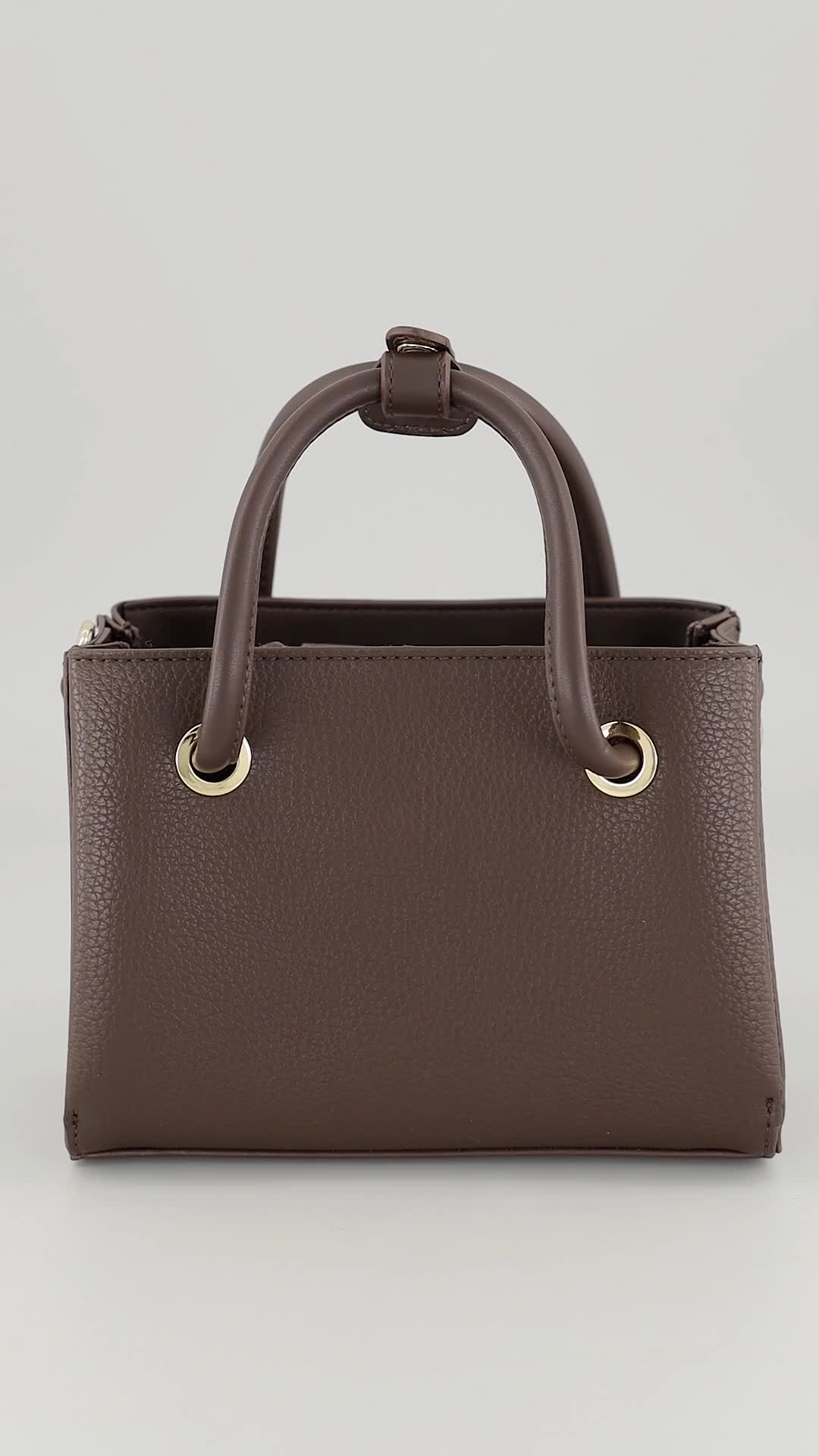 Valentino Bags, Geanta de piele ecologica cu maner Alexia, Maro