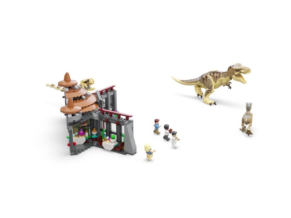 LEGO® Jurassic World - Centru pentru turisti: T. rex si raptor la
