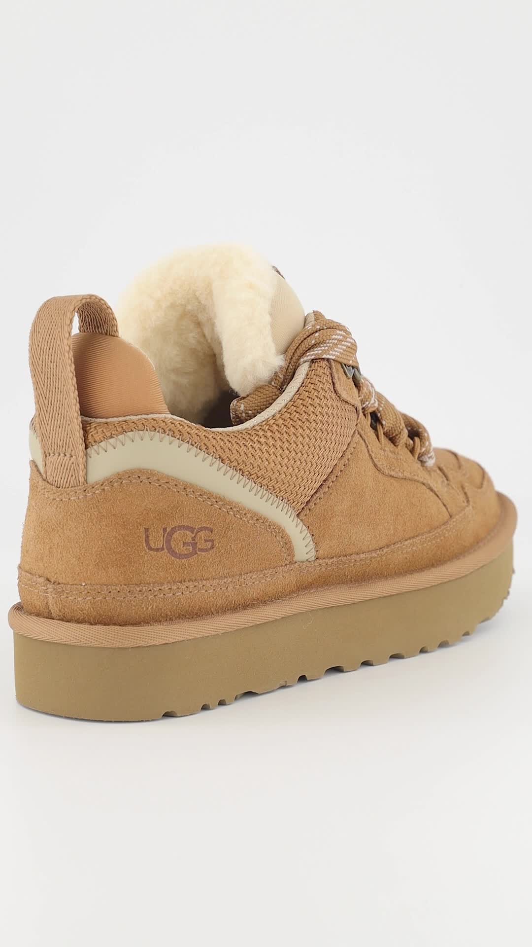 UGG, Pantofi sport cu insertii de piele intoarsa Lowmel, Maro, 8 - eMAG.ro