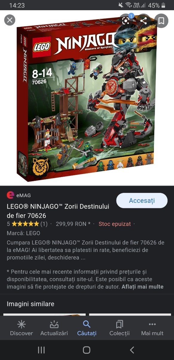 LEGO® NINJAGO™ Zorii Destinului de fier 70626 - eMAG.ro