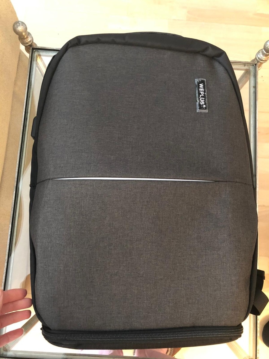 Rucsac laptop 15.6 inch, port USB, rezistent la stropi de apa, sistem fixare pe valiza, marca WEPLUS, WP8801BE, Albastru