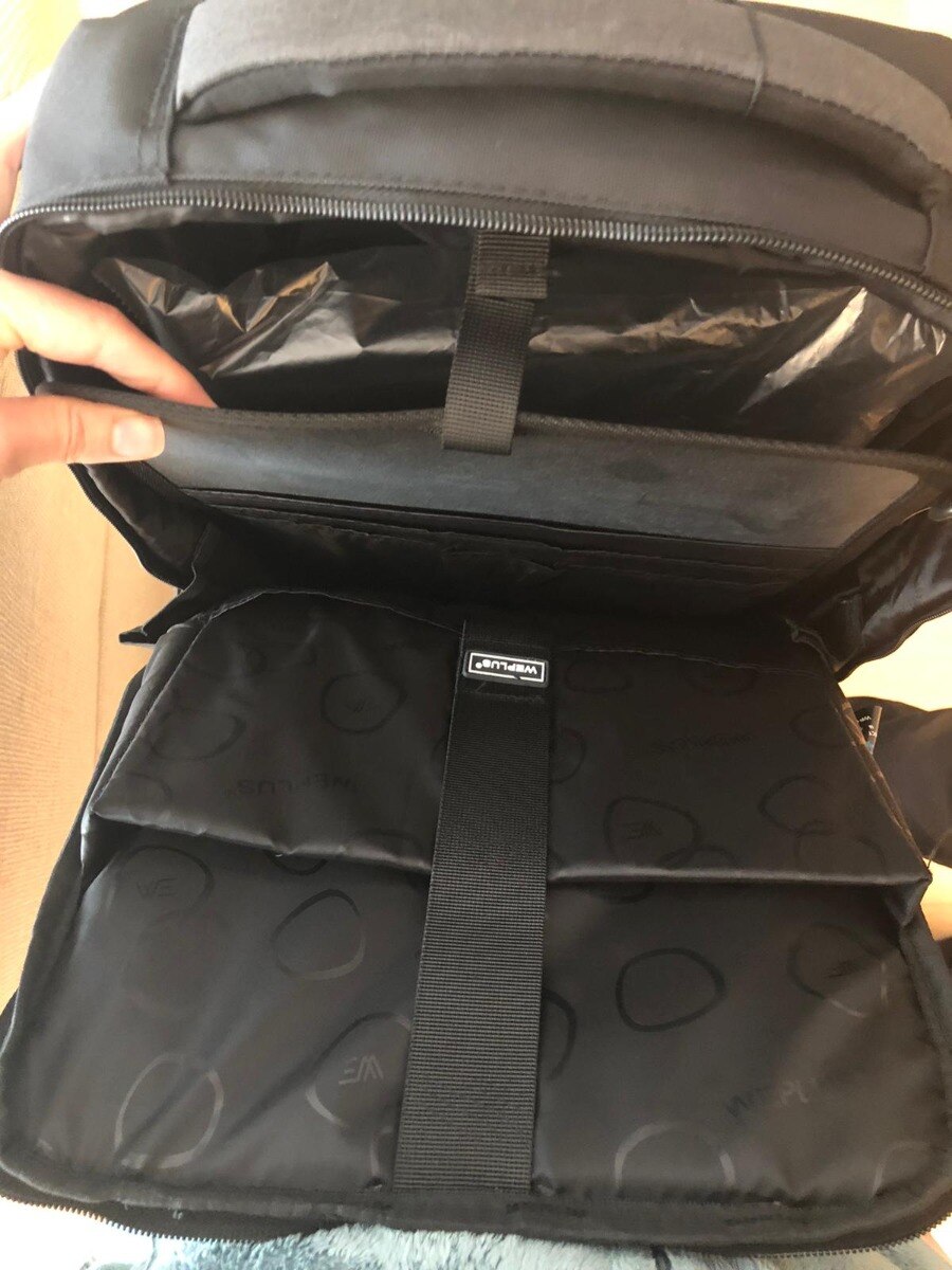 Rucsac laptop 15.6 inch, port USB, rezistent la stropi de apa, sistem fixare pe valiza, marca WEPLUS, WP8801BE, Albastru