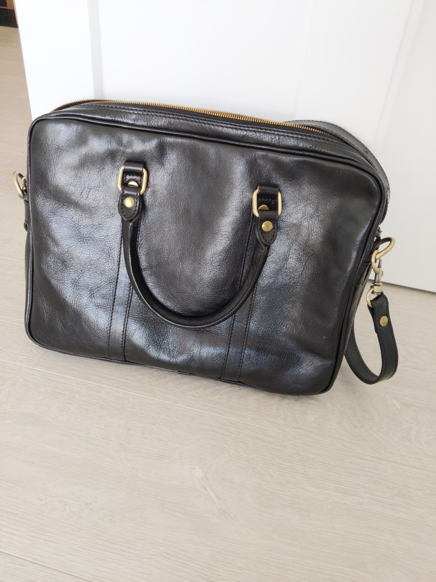 Servieta laptop din piele naturala, neagra, LS111
