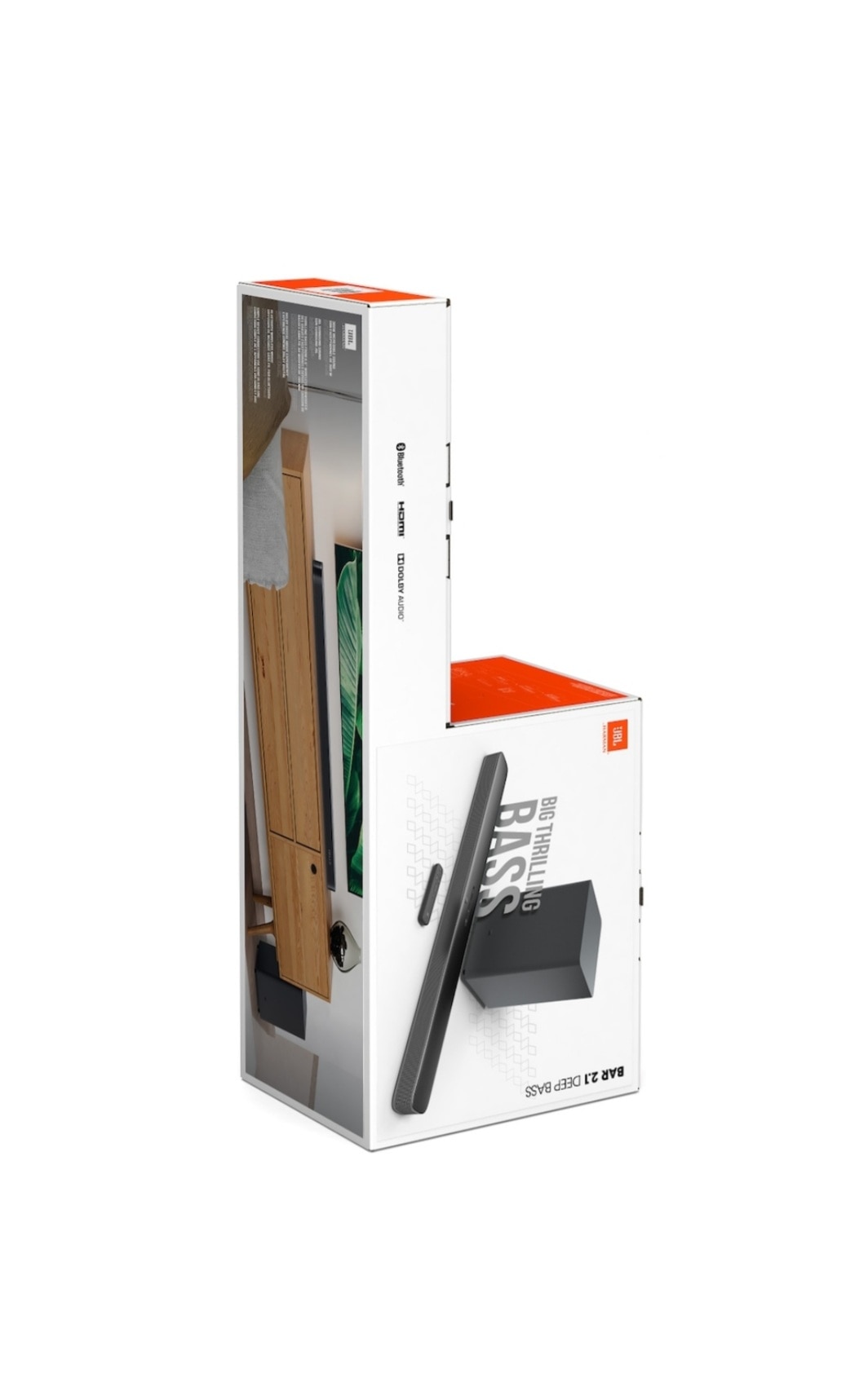 Soundbar JBL Bar 2.1 Deep Bass, 300W, Surround Sound, Wireless Subwoofer, Dolby Digital, Wireless Bluetooth streaming