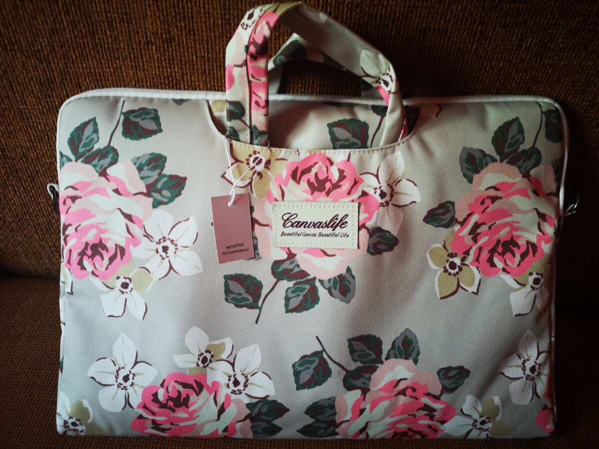 Geanta universala laptop 15/16 inch Canvaslife Briefcase White Rose