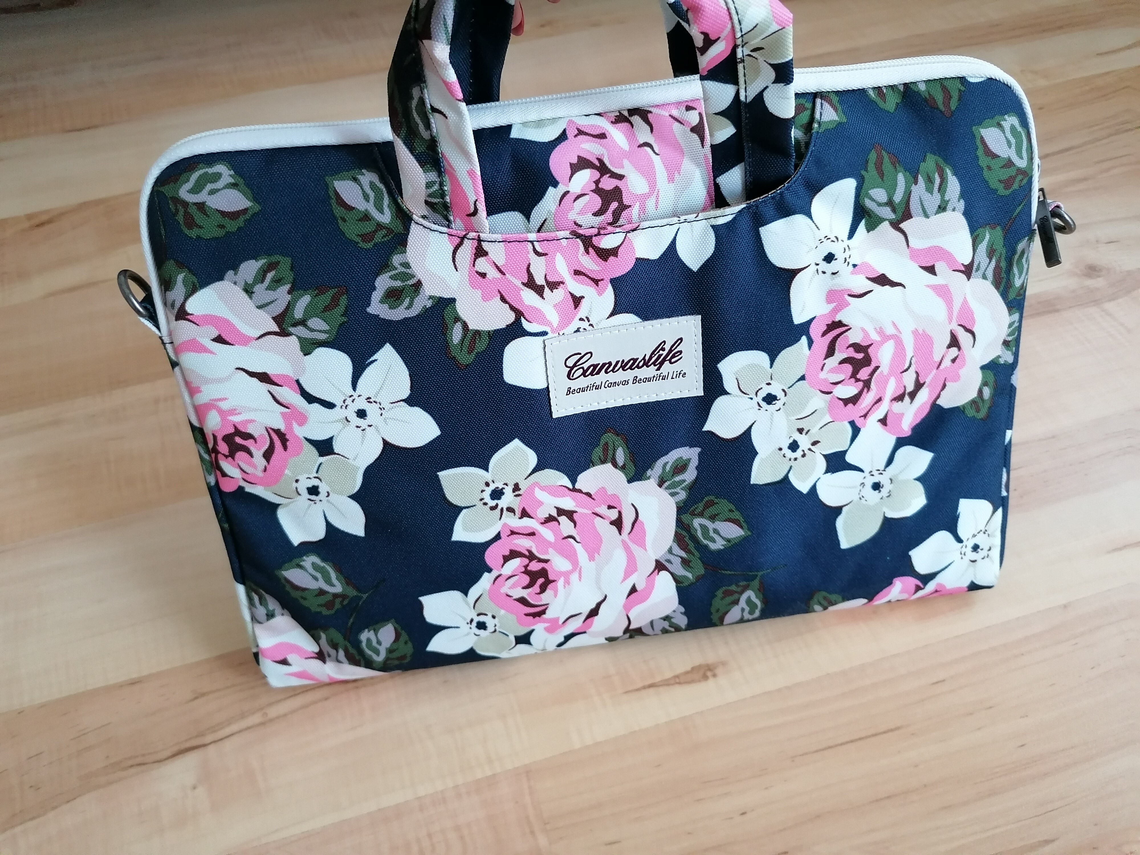 Geanta universala laptop 13/14 inch Canvaslife Briefcase Navy Rose