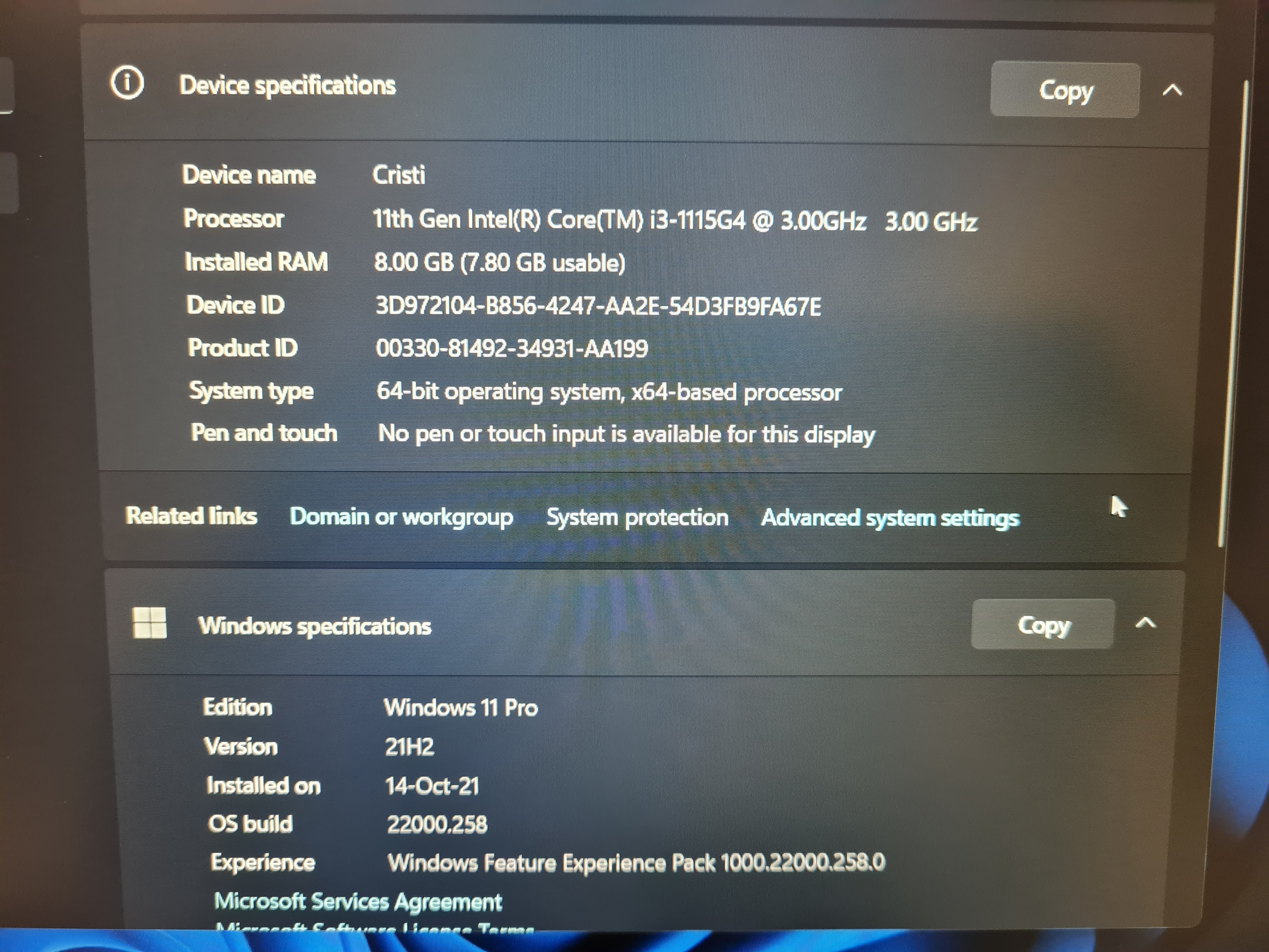 Laptop Lenovo ThinkBook 15 G2 ITL cu procesor Intel Core i3-1115G4 pana la 4.10 GHz, 15.6", Full HD, 8GB, 256GB SSD, Intel UHD Graphics, Free DOS, Mineral Grey