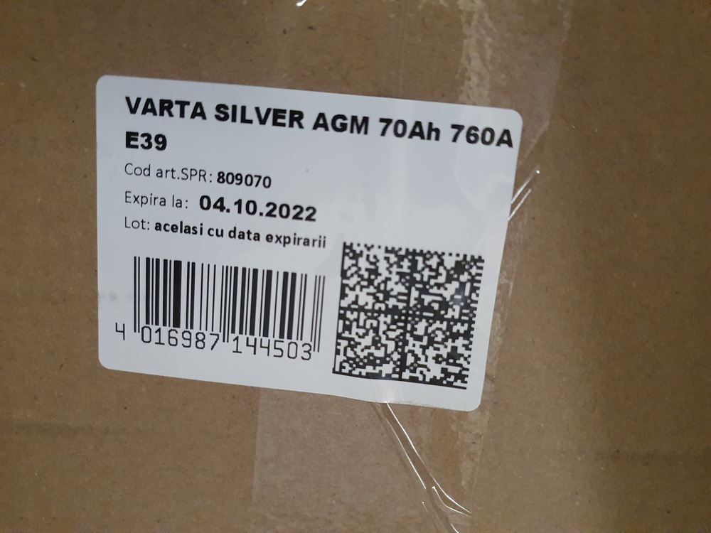 Baterie auto Varta AGM 70AH START-STOP 570901076 E39 