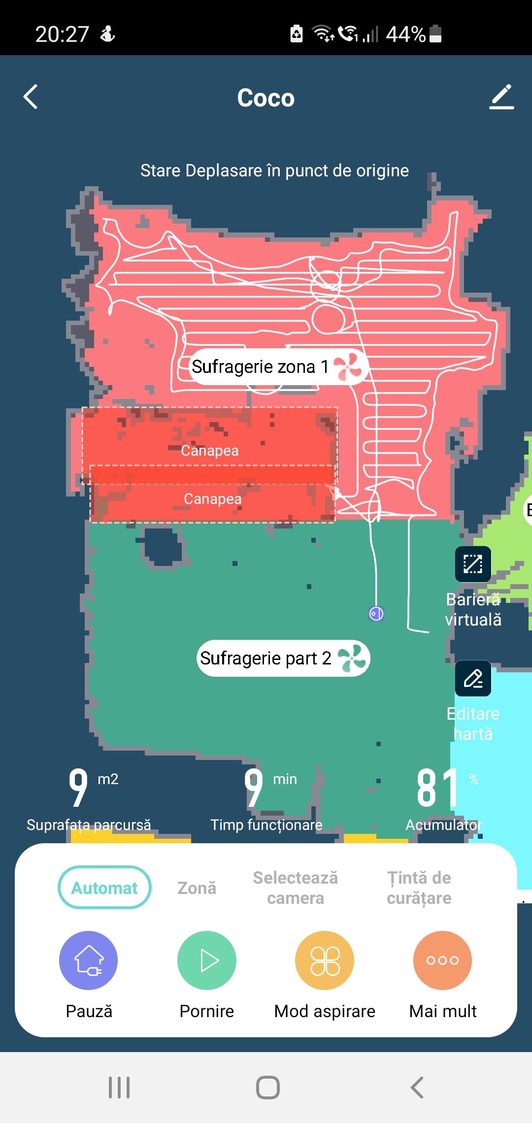 Aspirator robot ROWENTA X-Plorer Serie 75 Total Care RR7675WH, 0.4l, Autonomie max 150 min, Navigatie Laser, Negru