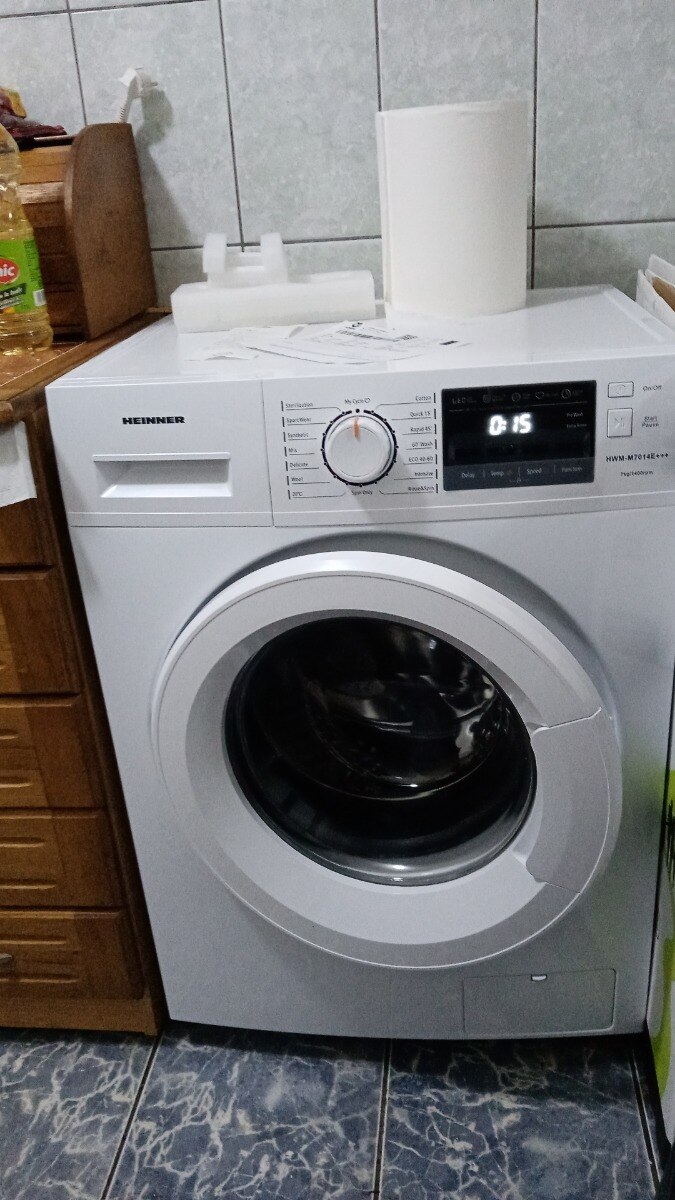 Masina de spalat Heinner HWM-V7014D++, 7 kg, 1400 rpm, Clasa D, Start intarziat, Program rapid 15 min, Alb