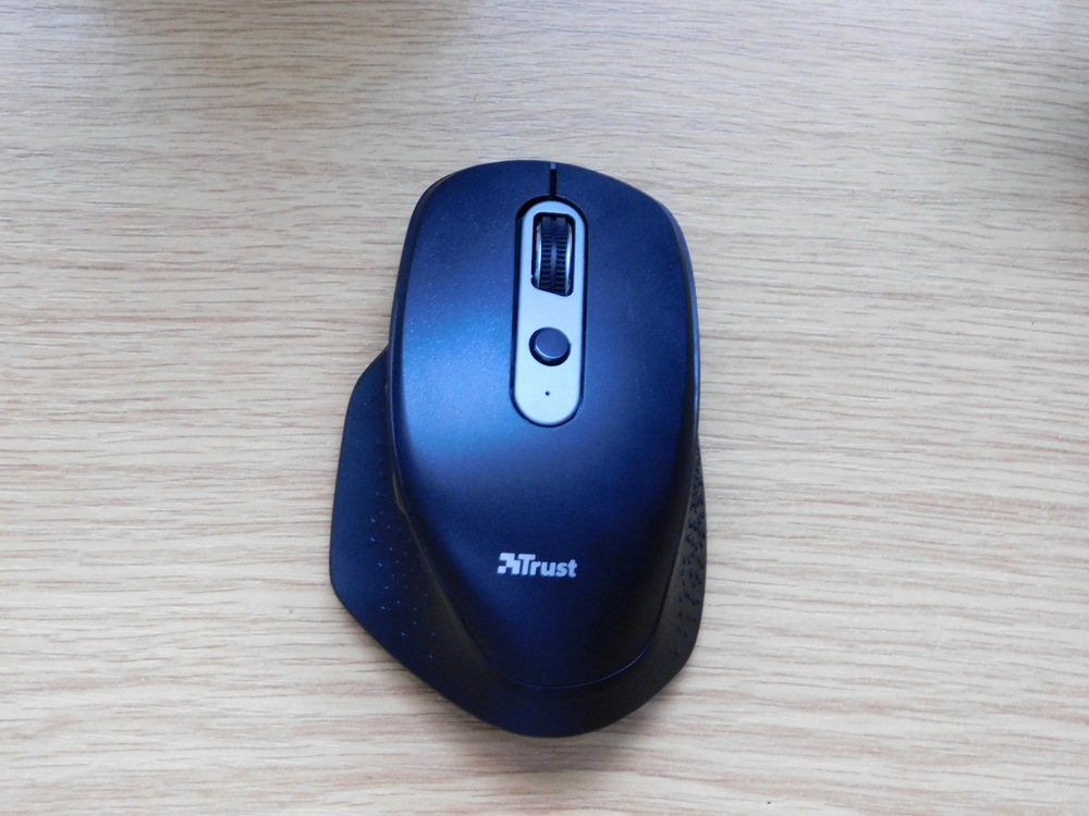 TRUST - 24034 - Mouse ergonomico ricaricabile wireless ozaa ricevitore usb  a 2.0 - portata 10 m - azzurro - 8713439240344