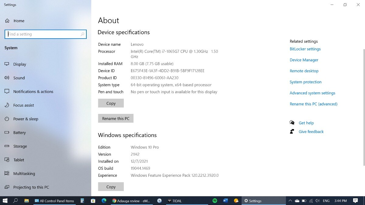 Laptop Lenovo IdeaPad 3 15IIL05 cu procesor Intel® Core™ i7-1065G7, 15.6" Full HD, 8GB, 256GB SSD, Intel® Iris® Plus Graphics, FreeDOS, Platinum Grey