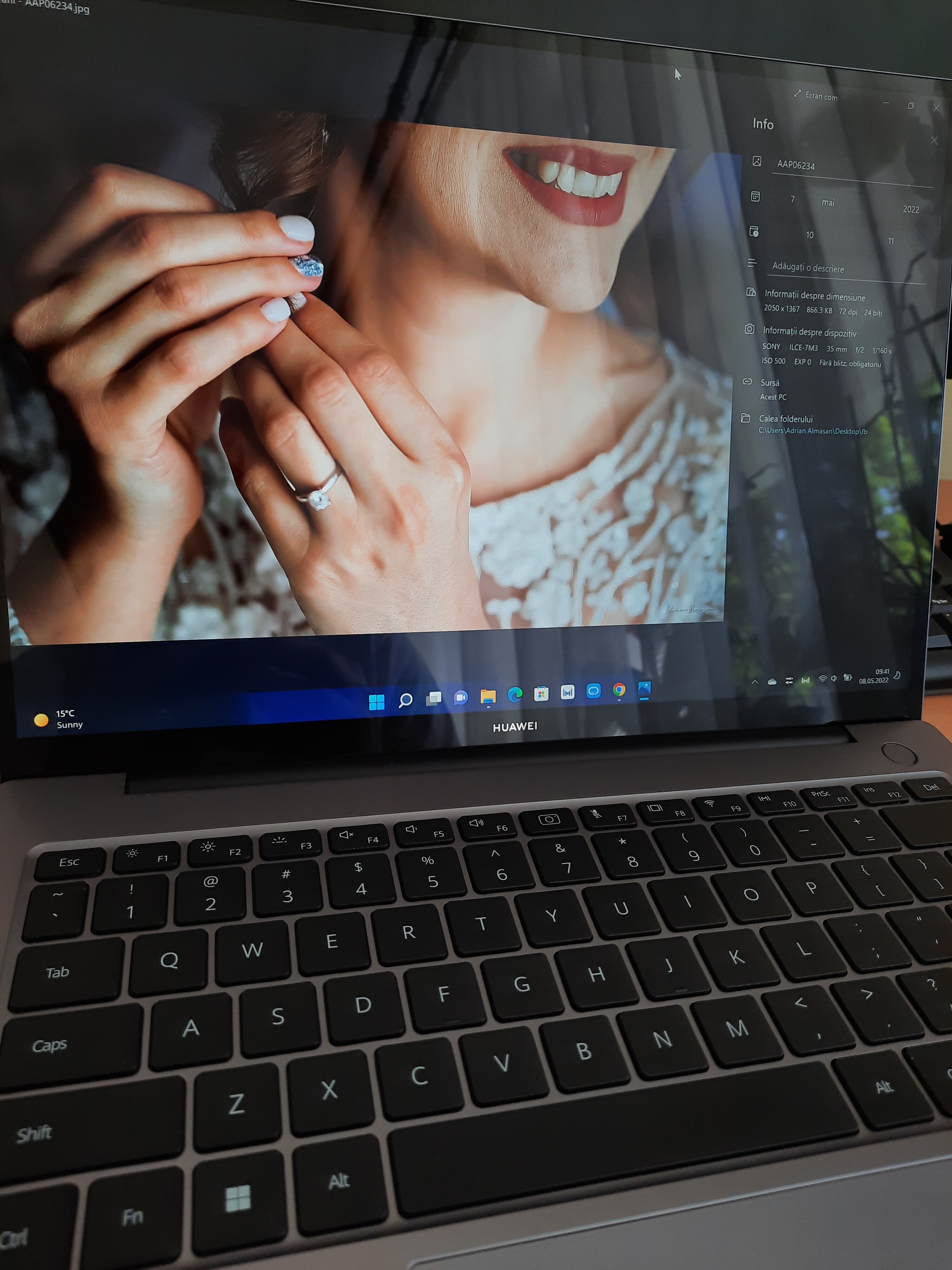 Laptop Huawei MateBook 14, Intel® Core™ i5-1135G7 pana la 4.20 GHz pana la 4.8GHz, 14" 2K, 16GB, SSD 512GB, Intel Iris Xe, Windows 11 Home, Gray