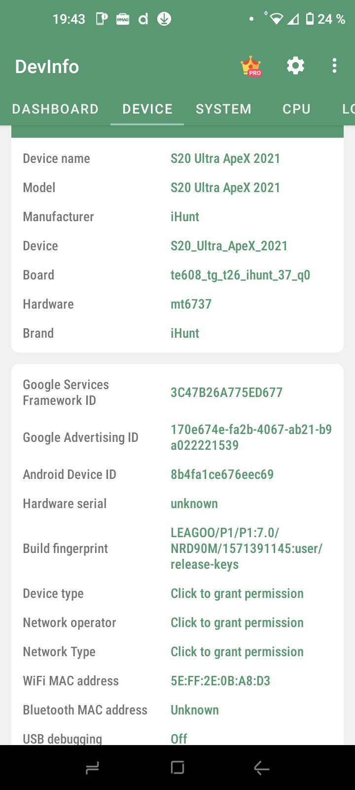 Telefon mobil iHunt S20 Ultra Apex 2021, 6.55-inci IPS HD+, 4G, 3GB RAM, 32GB ROM, DualSIM, Android 10, 5000mAh, TripleCamera 13MP, Amprenta, Blue