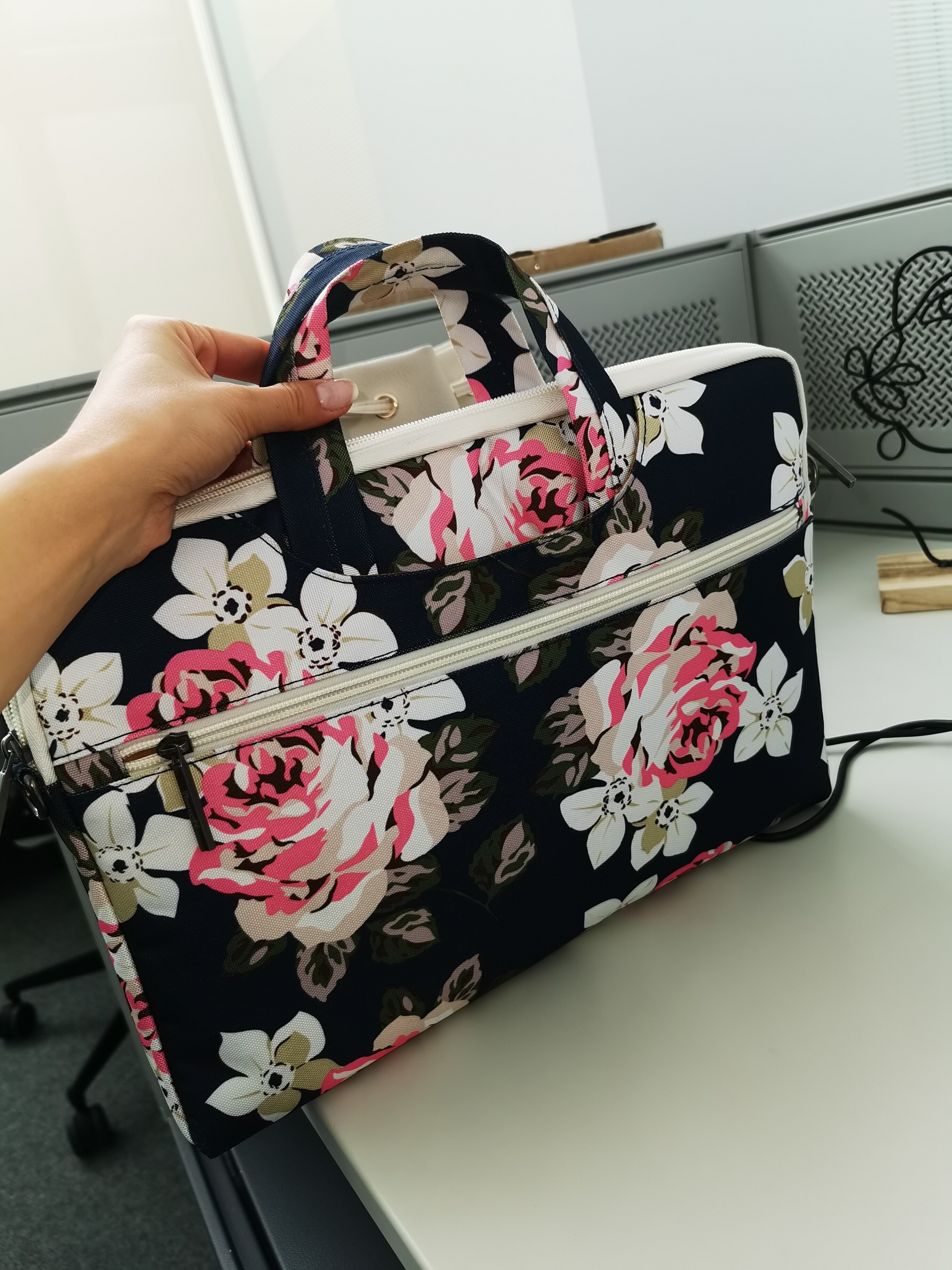 Geanta universala laptop 13/14 inch Canvaslife Briefcase Navy Rose