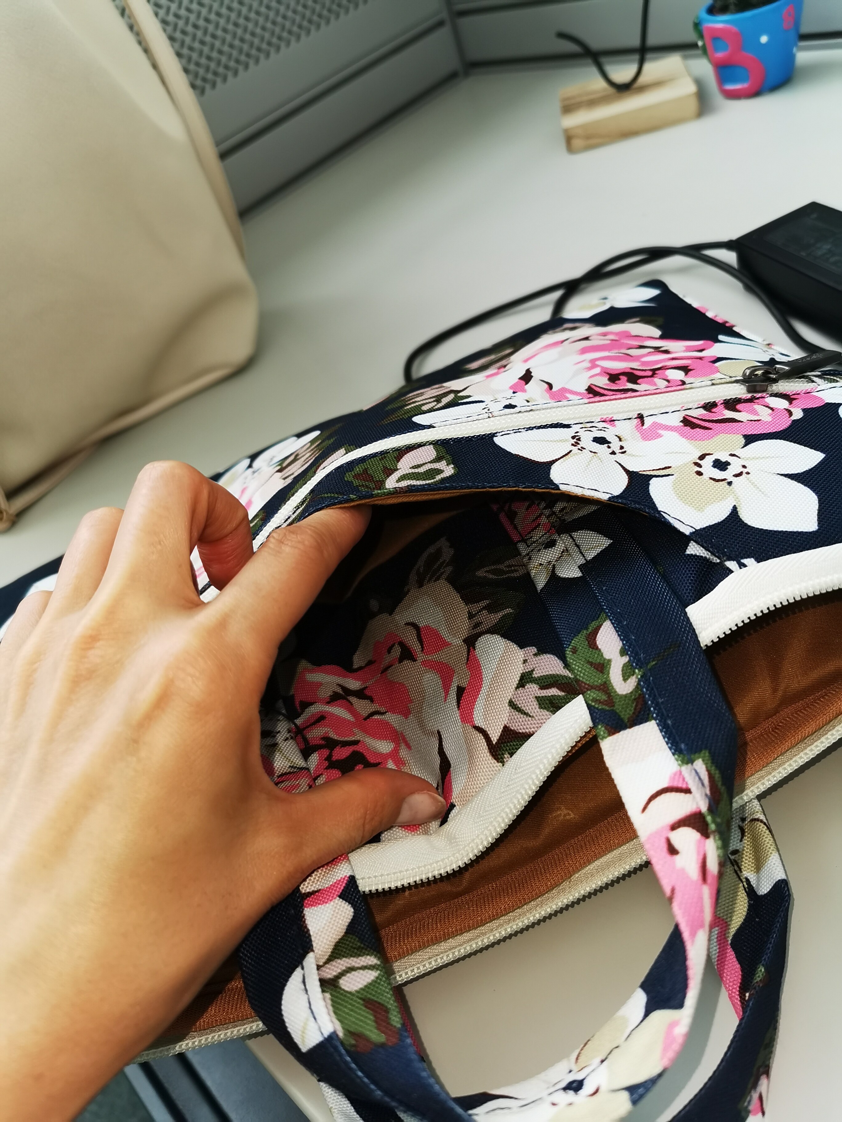 Geanta universala laptop 13/14 inch Canvaslife Briefcase Navy Rose